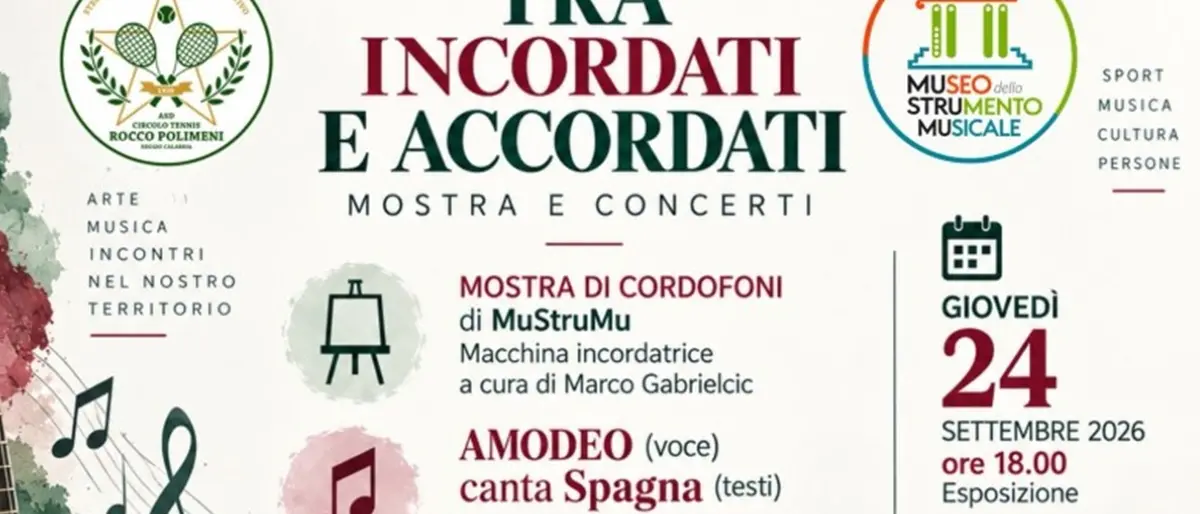 “Tra incordati e accordati”,\u00A0musica, strumenti e incontri al circolo del tennis Rocco Polimeni di Reggio\n