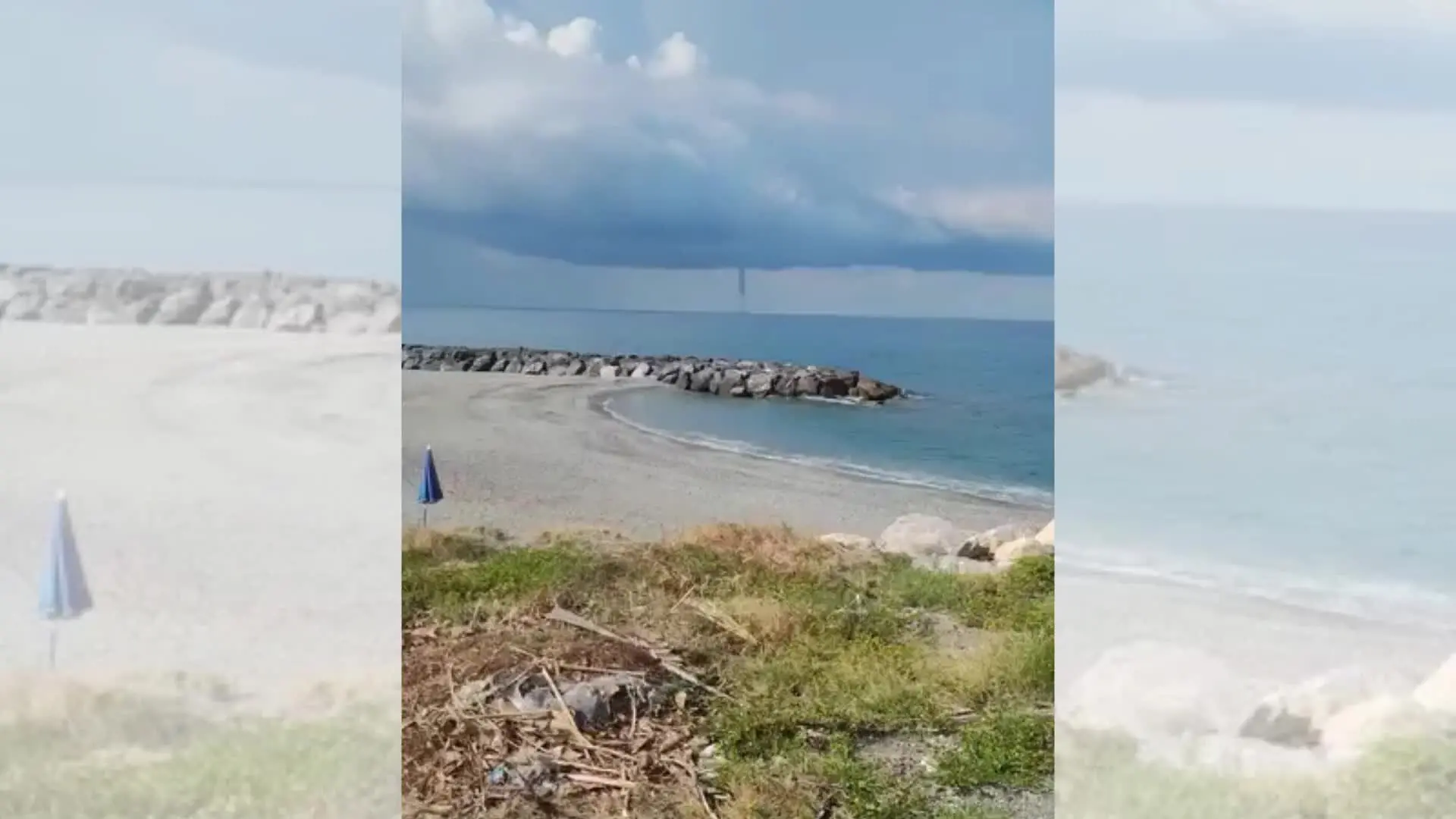 Amantea, tromba marina al largo della costa