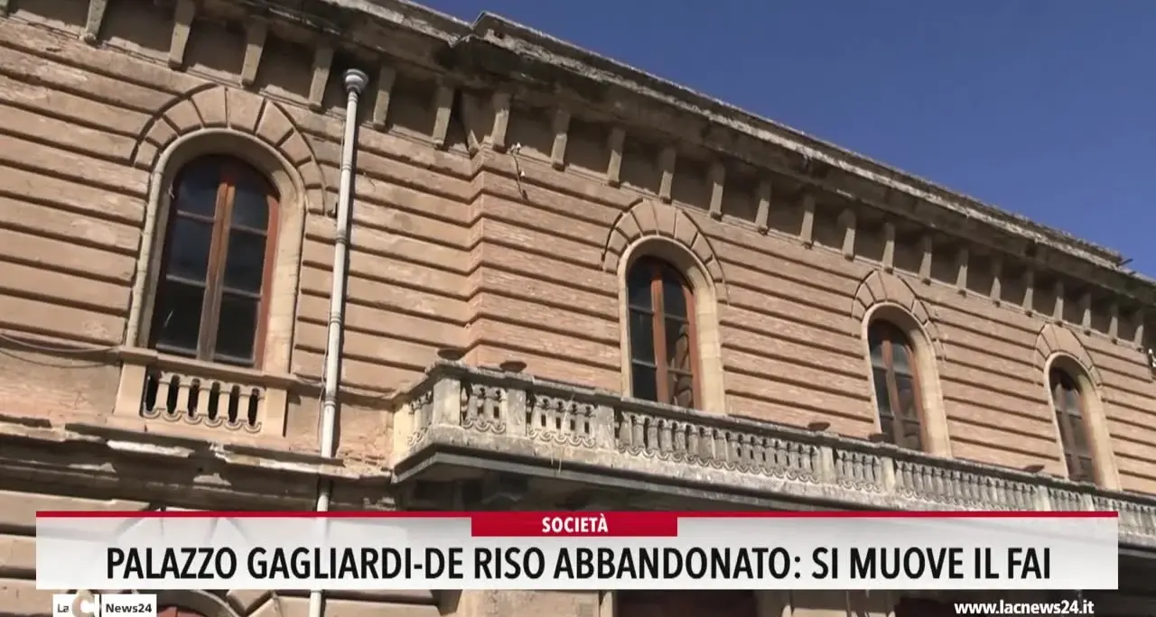 Palazzo Gagliardi de Riso abbandonato: si muove il Fai