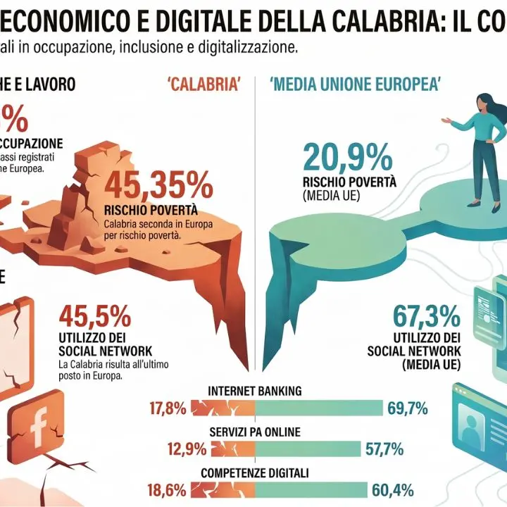 Allarme Calabria: circa metà della popolazione a rischio povertà, regione ultima (quasi) in tutto\n