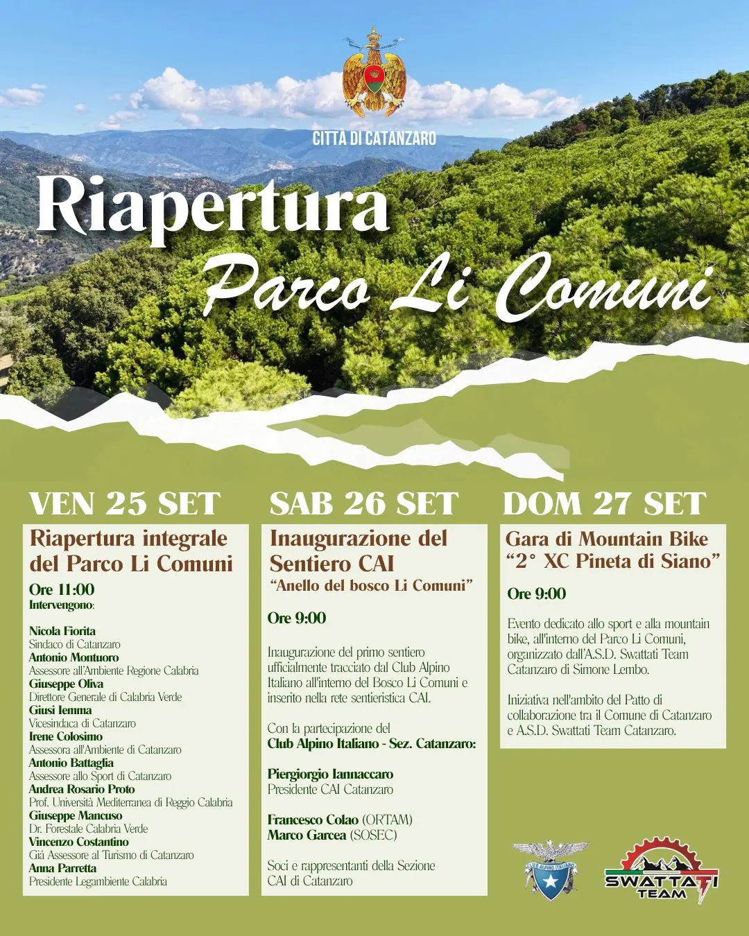 Il Parco Li Comuni torna alla città: dal 25 al 27 settembre tre giornate per la riapertura integrale del polmone verde di Siano\n