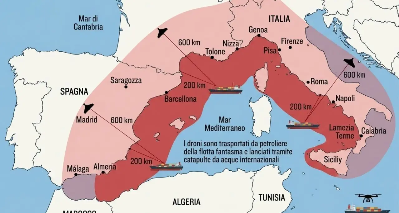 Allerta dell'intelligence Usa: «Droni russi dal mare verso Italia, Francia e Spagna». Anche la Calabria nel raggio d’azione\n