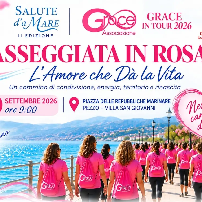 Grace in Tour 2026, a Villa San Giovanni la “Passeggiata in Rosa”\n