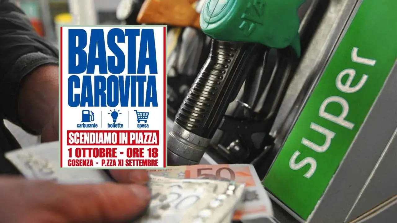 Carburante, bollette, carrello della spesa: il comitato La base scende in piazza a Cosenza\n