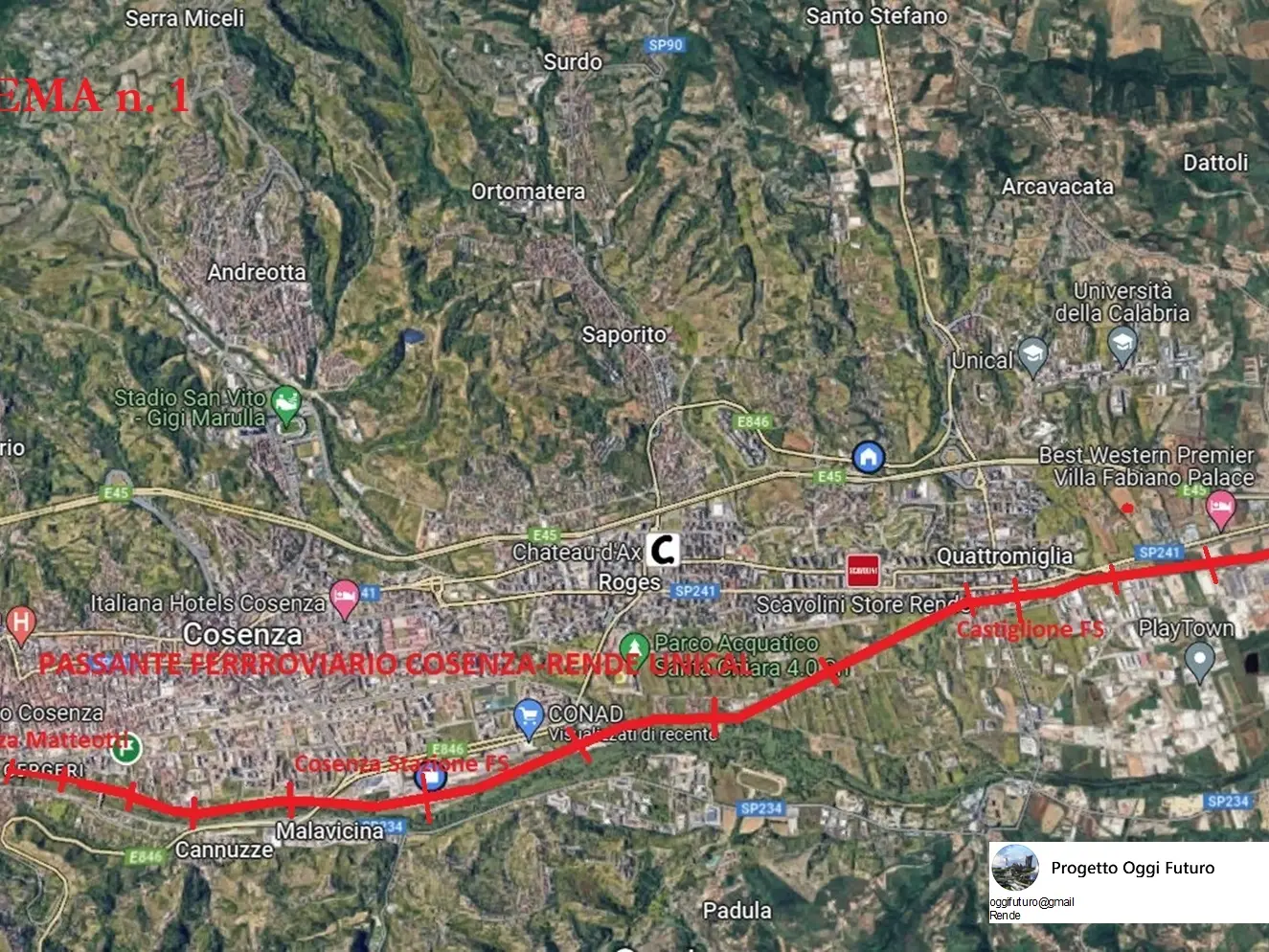 Un passante ferroviario per collegare Cosenza, Rende e Unical: l’idea di una metro di superficie con 17 fermate