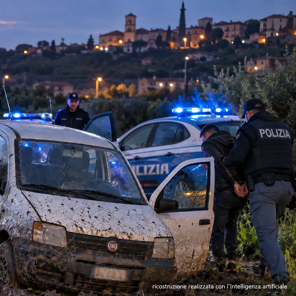 Auto rubata a Pizzo, inseguimento ad alta velocità tra le strade di Sant’Onofrio: due fermati dopo una corsa folle\n