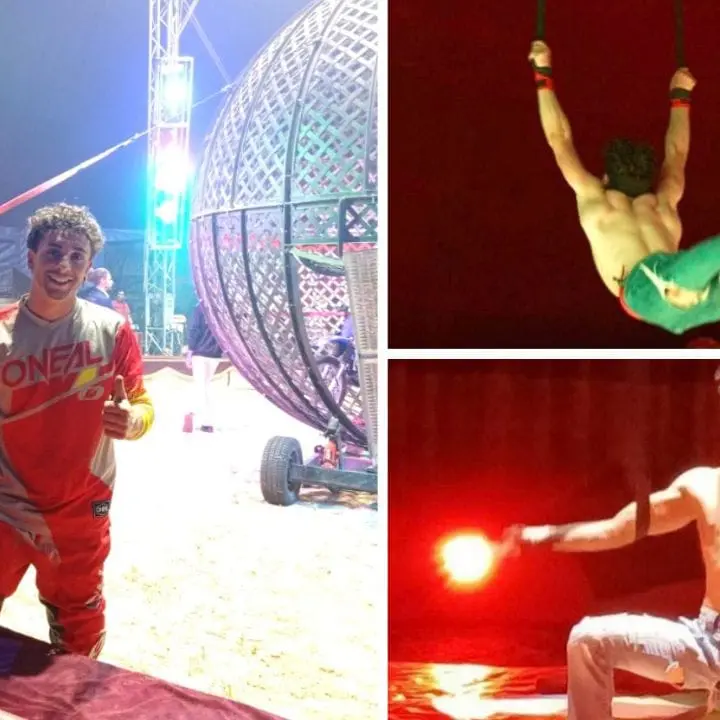 <p>L'acrobata calabrese Marco Pellegrini incanta a Gioia Tauro al Circo Orfei: «Emozionante esibirmi nella mia città»</p>