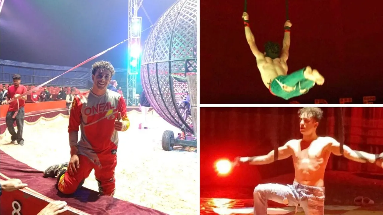 L'acrobata calabrese Marco Pellegrini incanta a Gioia Tauro al Circo Orfei: «Emozionante esibirmi nella mia città»