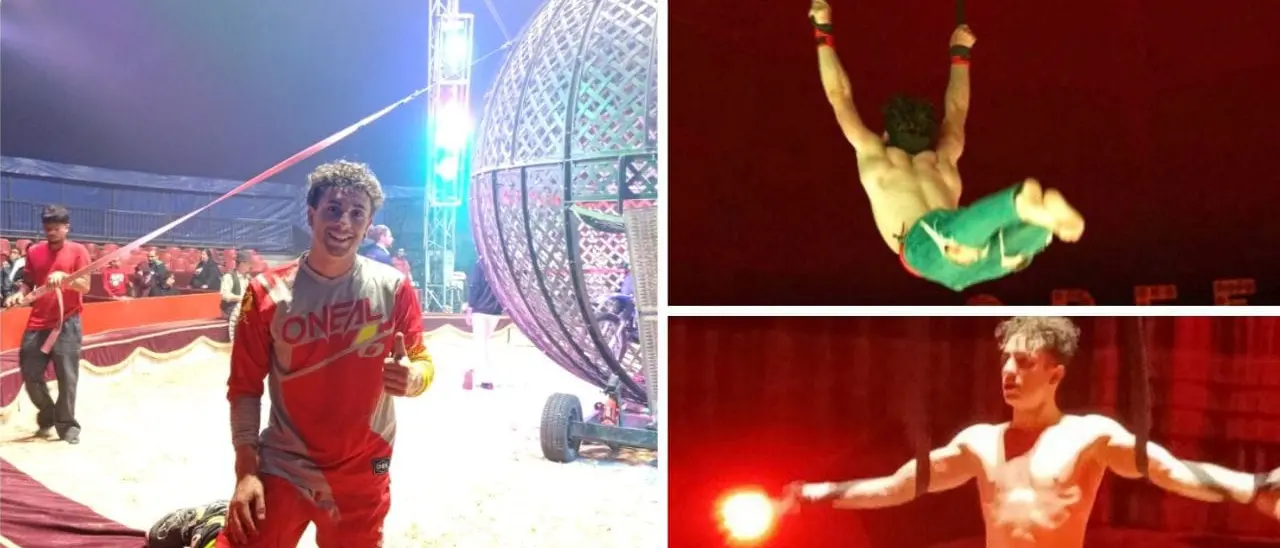 L'acrobata calabrese Marco Pellegrini incanta a Gioia Tauro al Circo Orfei: «Emozionante esibirmi nella mia città»