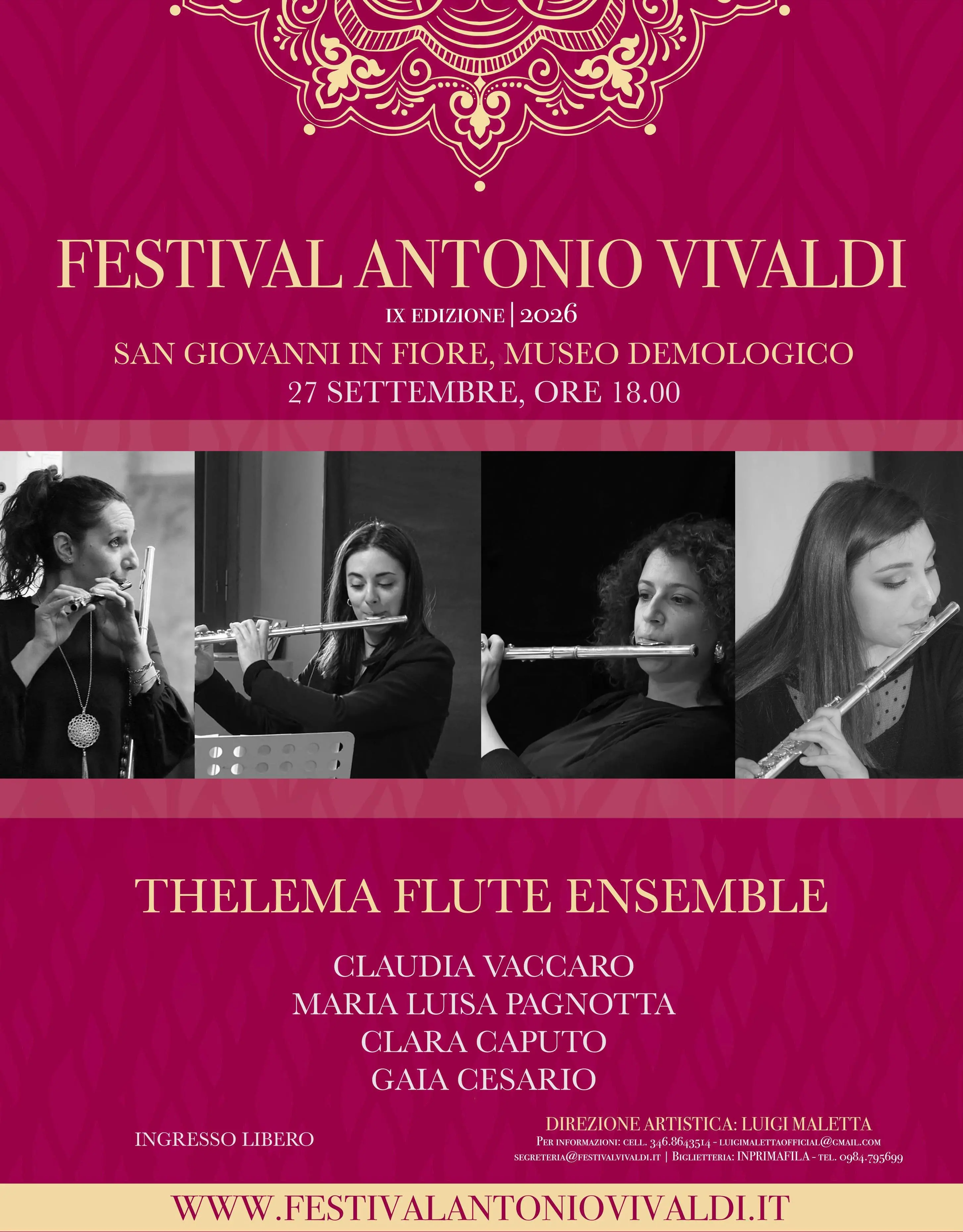 Al via la IX edizione del Festival Antonio Vivaldi:\u00A0il concerto inaugurale a San Giovanni in Fiore\n
