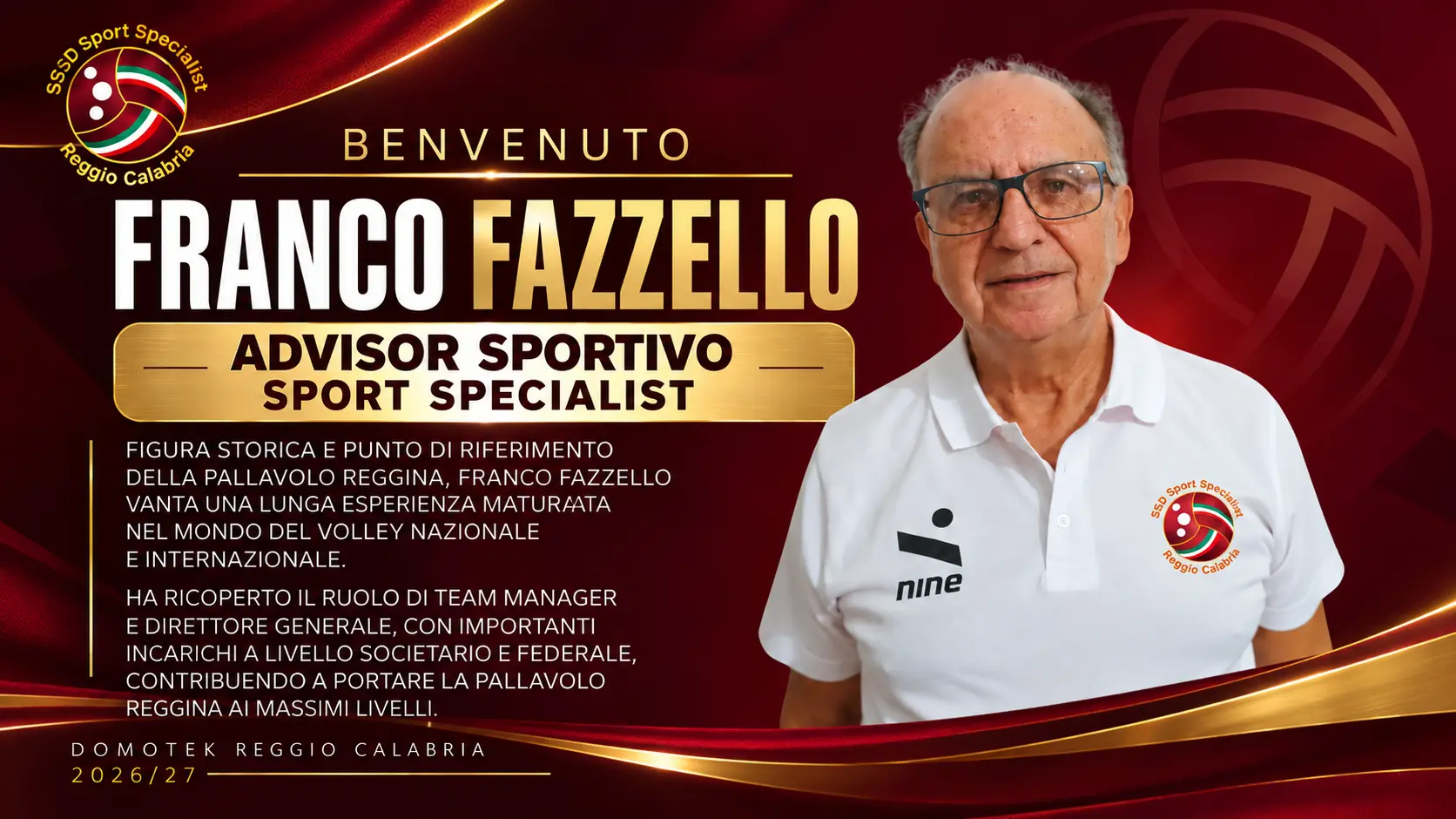 Sport Specialist, Franco Fazzello entra nel club come Advisor sportivo\n