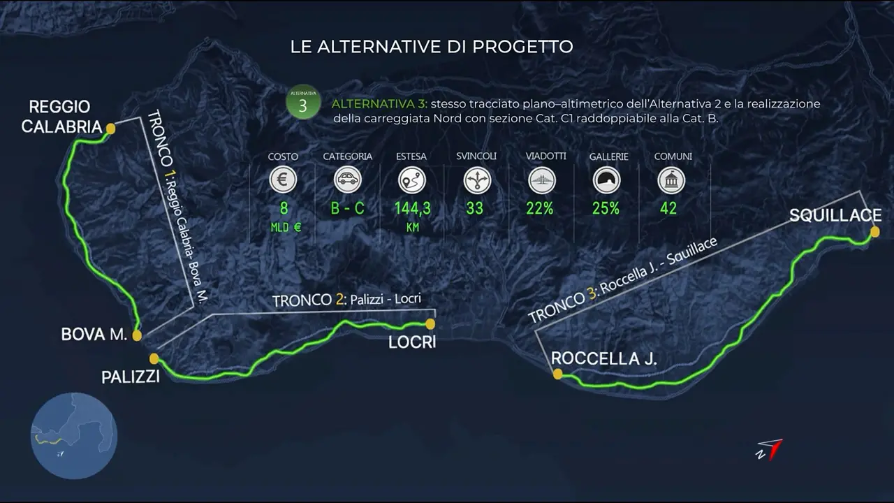 Nuova SS106, la Variante 3 spezza in tre la Jonica: solo il 57% sarebbe a quattro corsie\n