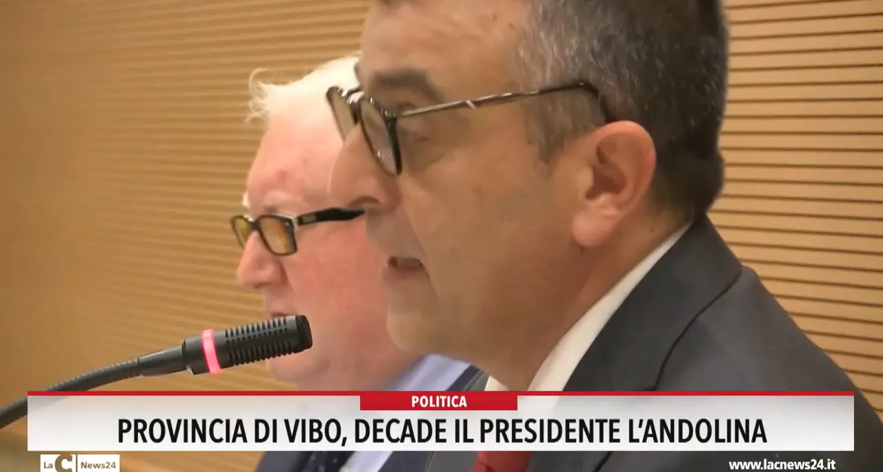 Provincia di Vibo, decade il presidente L'Andolina