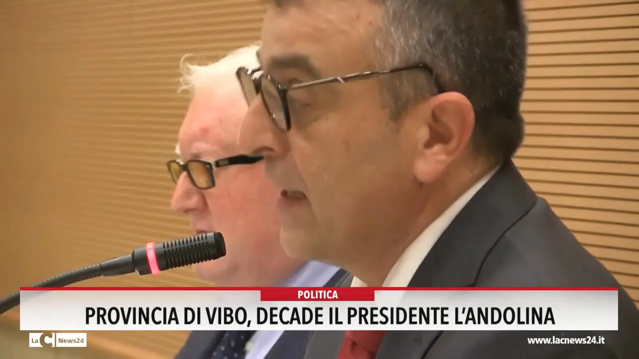 Provincia di Vibo, decade il presidente L'Andolina