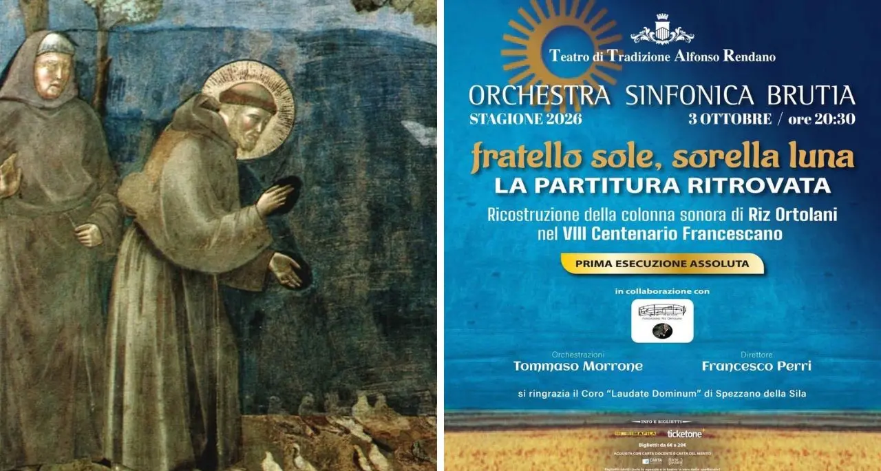 Cosenza, al Rendano la prima assoluta di ”Fratello Sole, Sorella Luna -\u00A0la partitura ritrovata”\n
