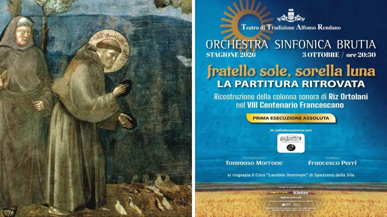 Cosenza, al Rendano la prima assoluta di ”Fratello Sole, Sorella Luna -\u00A0la partitura ritrovata”\n