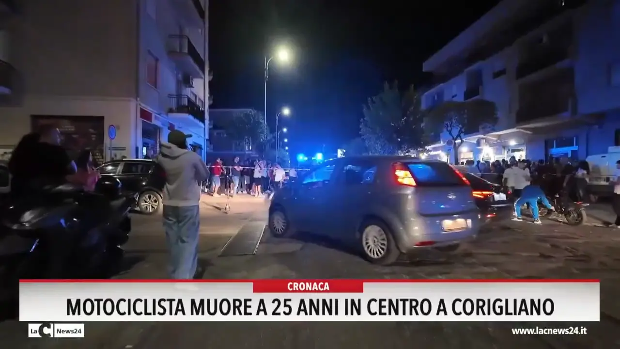 Motociclista muore a 25 anni in centro a Corigliano