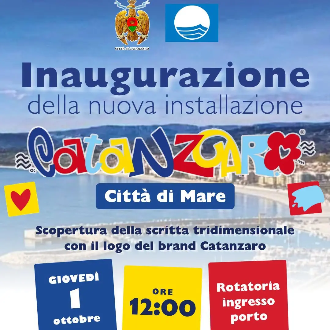 Catanzaro Città di mare: domani al Porto la scopertura della nuova installazione del brand turistico\n