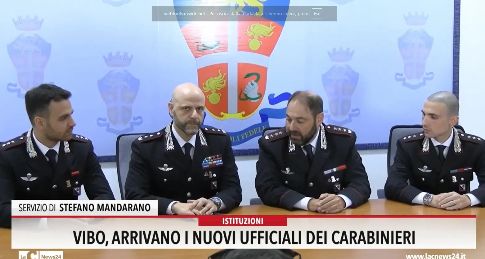 Vibo, arrivano i nuovi ufficiali dei carabinieri