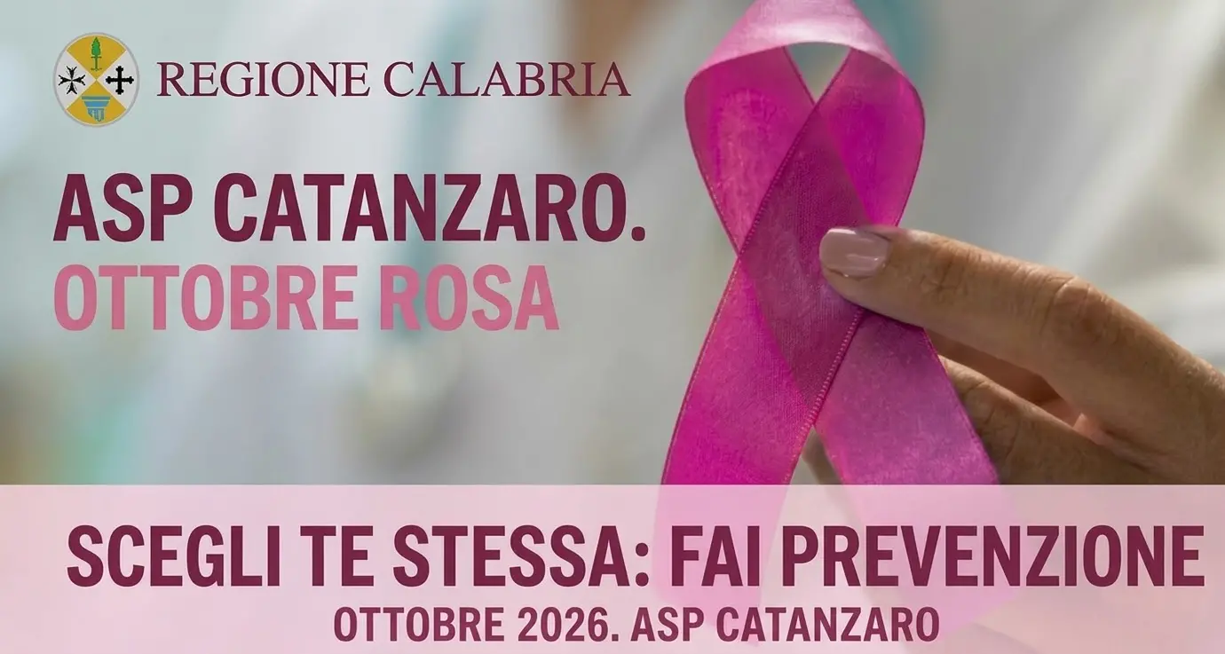 Ottobre Rosa: Asp di Catanzaro lancia campagna Prevenzione dei Tumori femminili