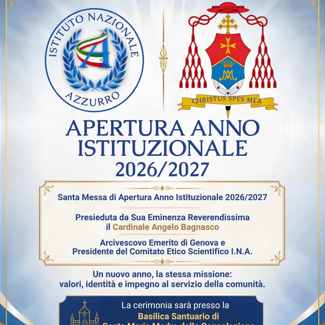 Reggio, l’Istituto Nazionale Azzurro inaugura il nuovo Anno Istituzionale: all’Eremo la Messa con il cardinale Bagnasco\n