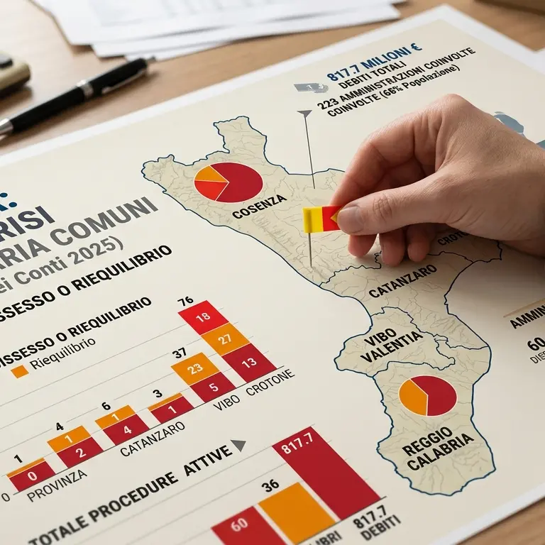 Comuni sul lastrico, la Calabria è la regione più inguaiata:\u00A0817 milioni di “debiti”, ecco i record negativi\n