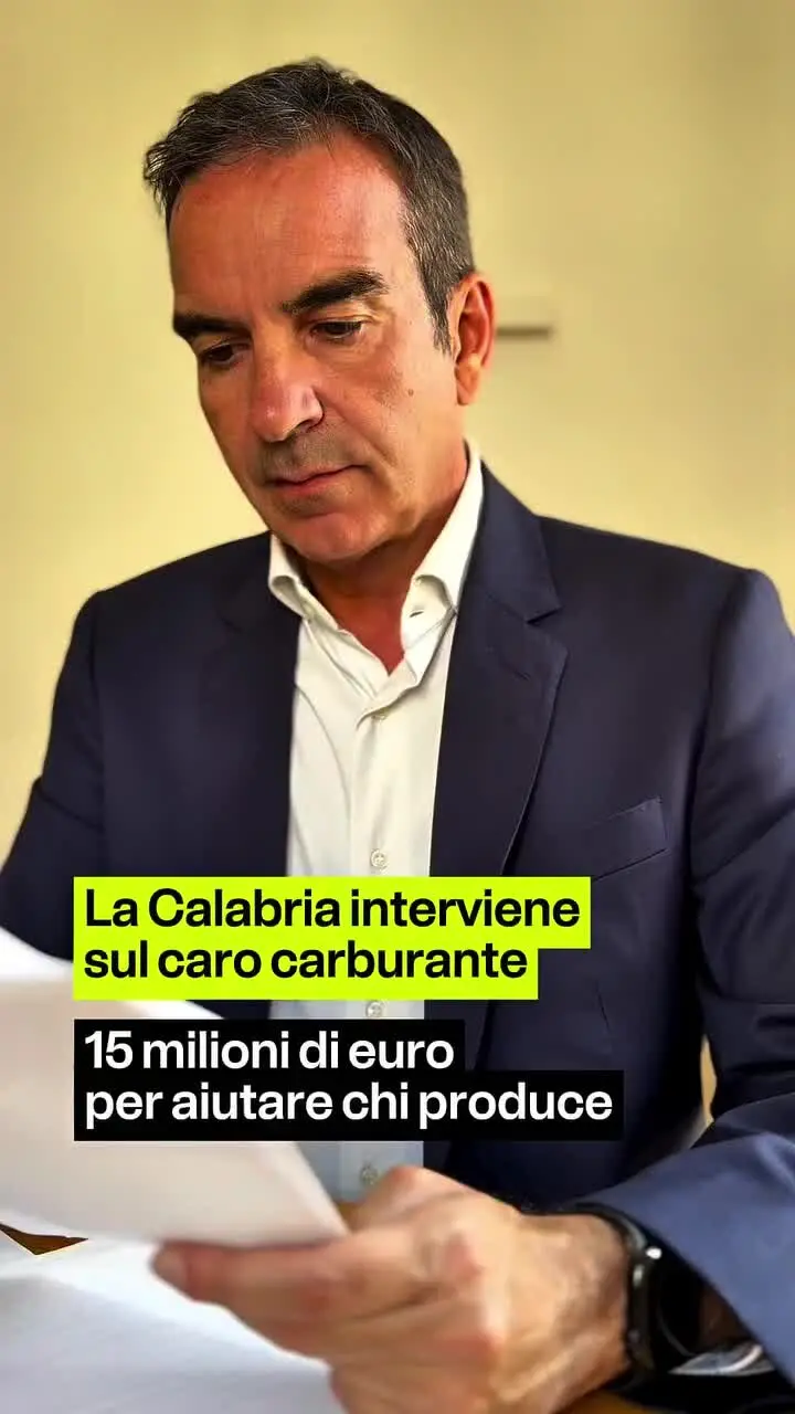 15 milioni contro il caro carburante, l'annuncio di Occhiuto