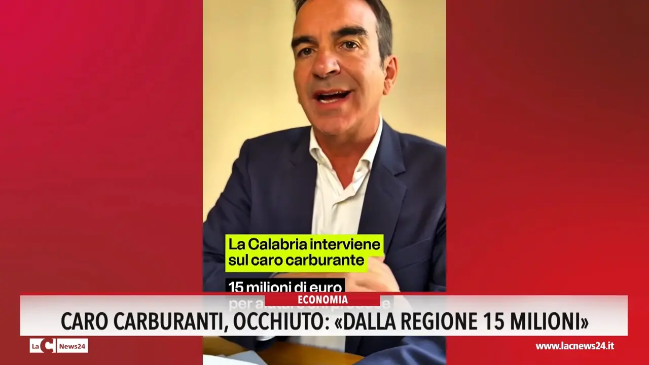 Caro carburanti, Occhiuto: «Dalla regione 15 milioni»