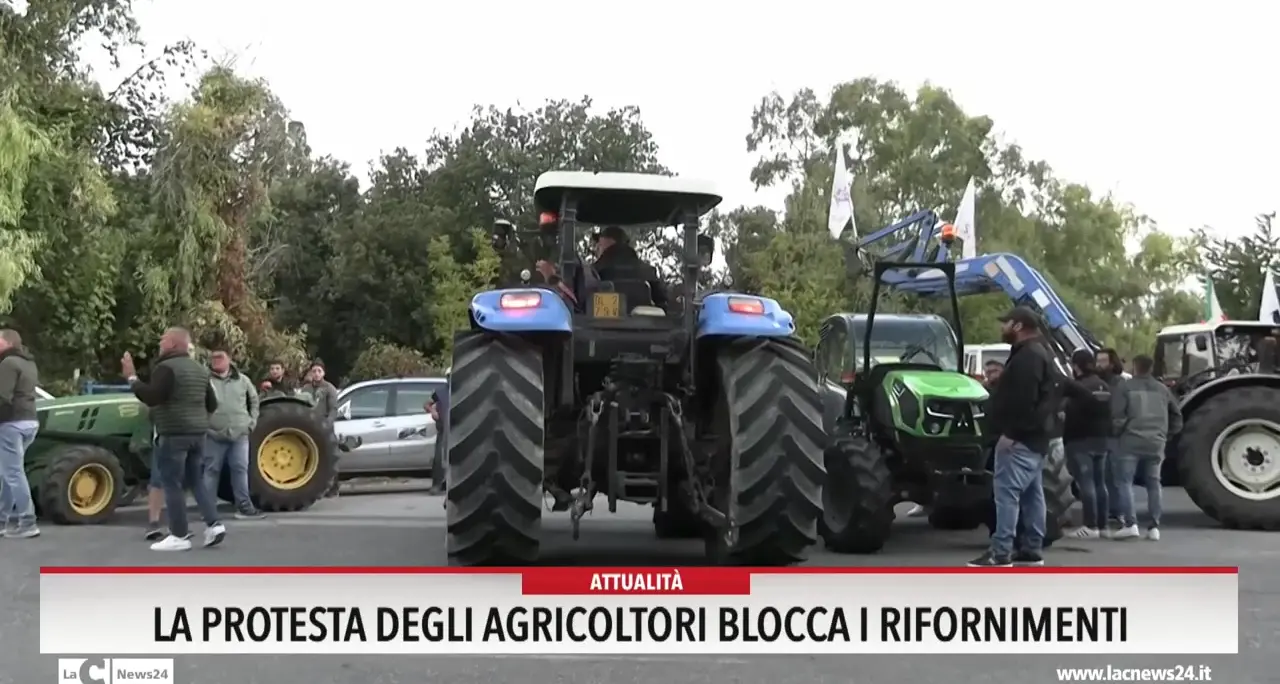 La protesta degli agricoltori blocca i rifornimenti a Vibo Marina