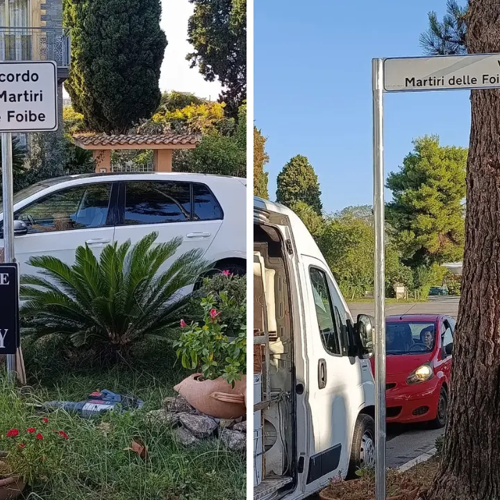 <p>Vibo, una via e un’aiuola dedicate ai Martiri delle Foibe: installate le targhe vicino alla Scuola di Polizia</p>