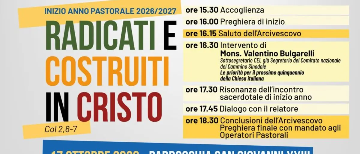 Rossano-Cariati apre il nuovo Anno pastorale: incontro diocesano il 17 ottobre a Corigliano\n