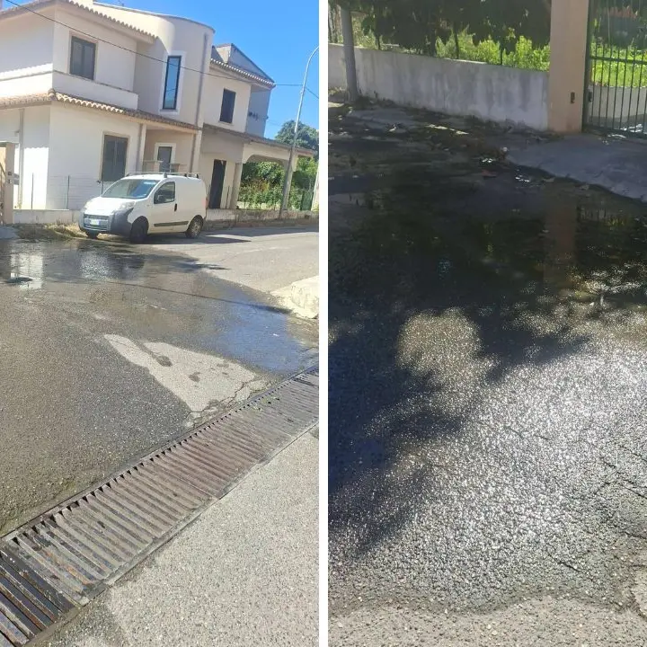 A Sciconi una perdita d’acqua lungo la strada da quasi un anno, Ri-generazione Briatico: «S’intervenga»\n