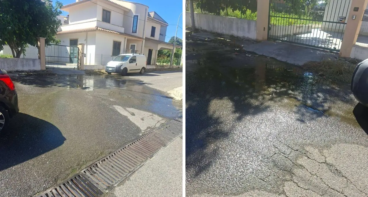 A Sciconi una perdita d’acqua lungo la strada da quasi un anno, Ri-generazione Briatico: «S’intervenga»\n