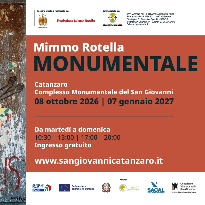 Catanzaro ricorda con una grande mostra la figura e l'opera del maestro Mimmo Rotella, a vent'anni dalla sua scomparsa\n
