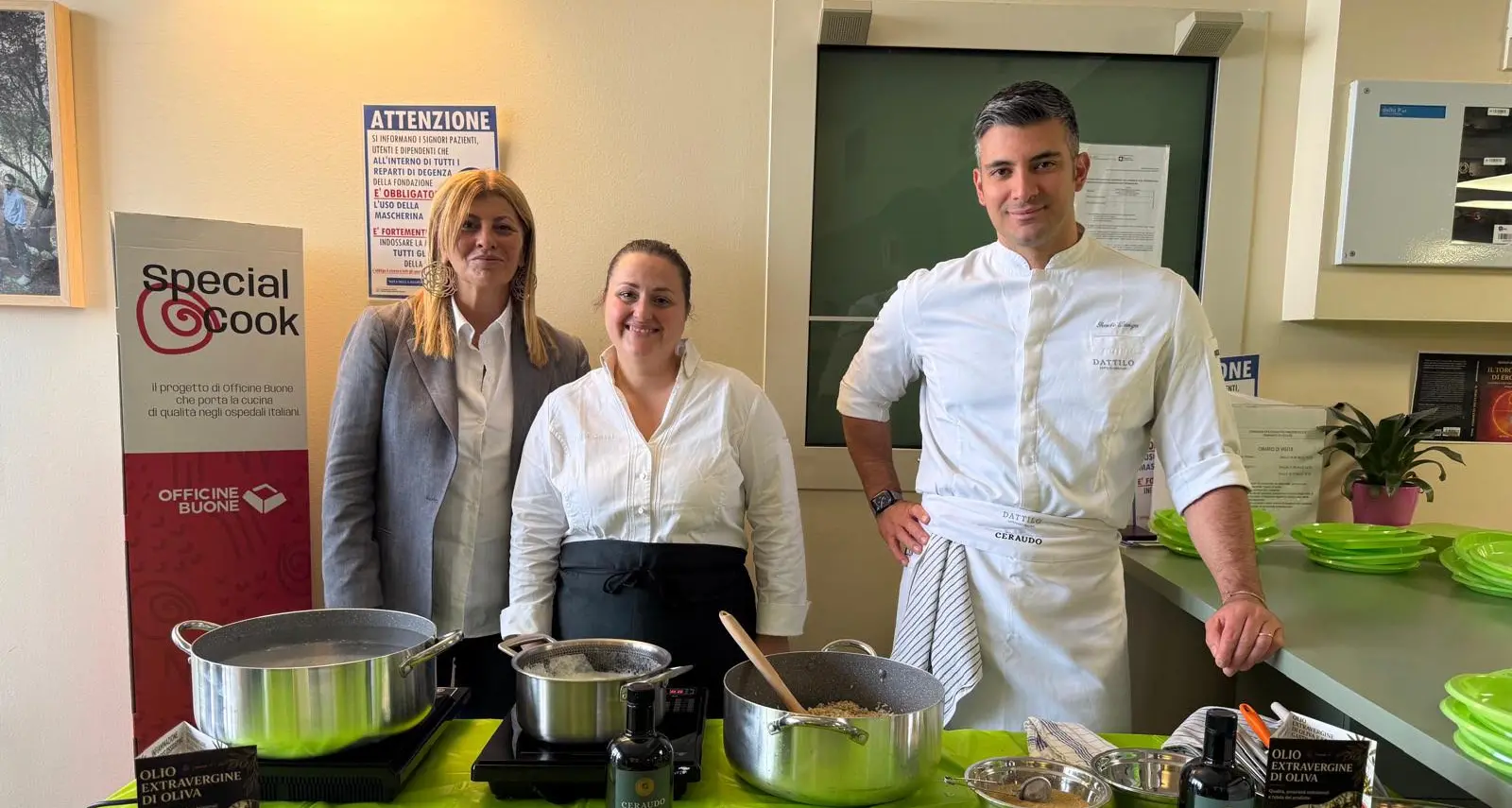 La cucina stellata entra all’Istituto dei Tumori di Milano: Caterina Ceraudo porta in corsia l’olio calabrese\n