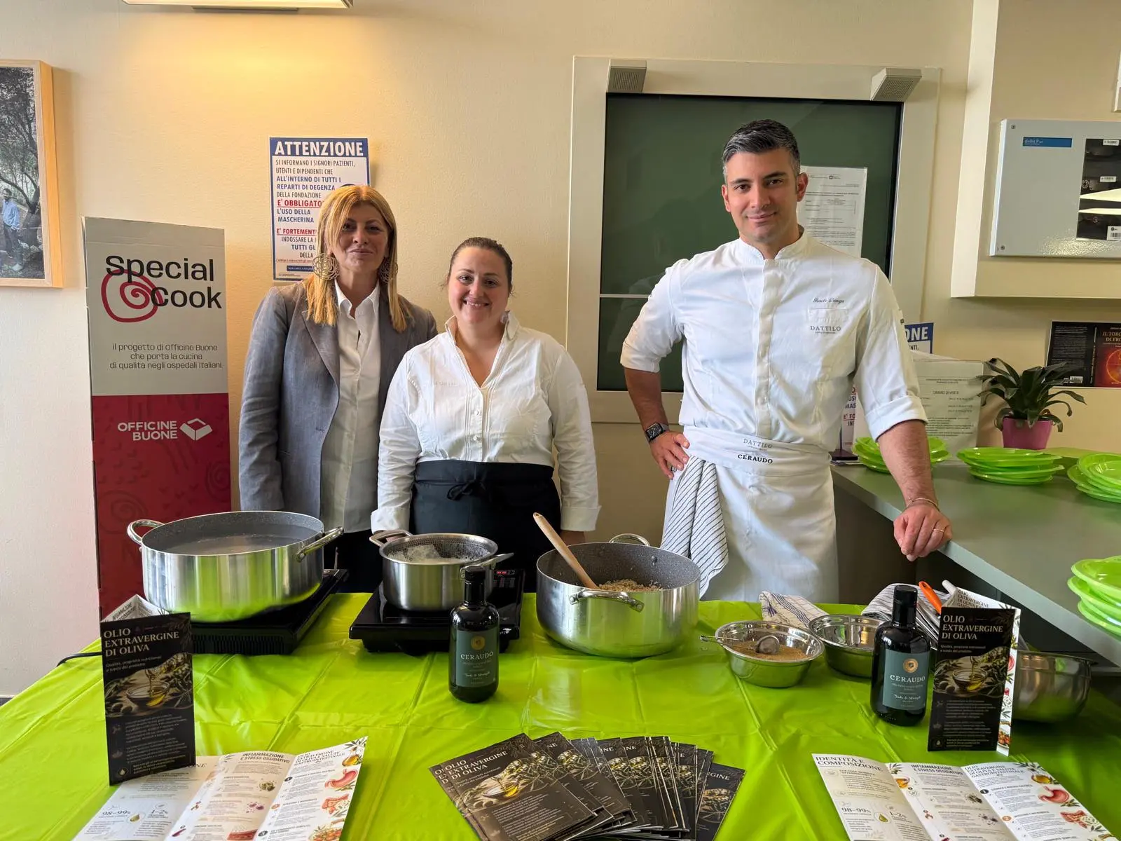 La cucina stellata entra all’Istituto dei Tumori di Milano: Caterina Ceraudo porta in corsia l’olio calabrese\n