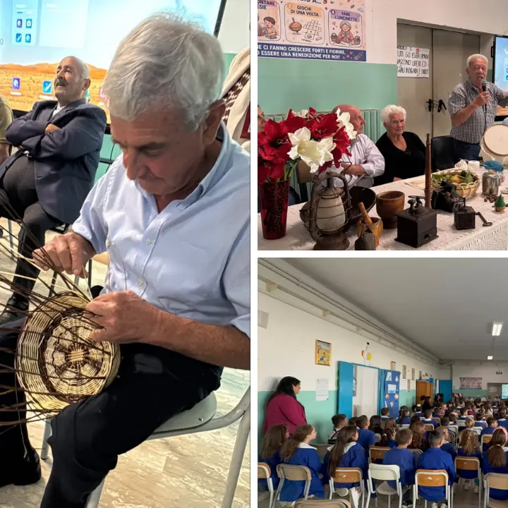 Rombiolo, bambini e nonni si incontrano a scuola: ricordi e tradizioni diventano una lezione speciale\n
