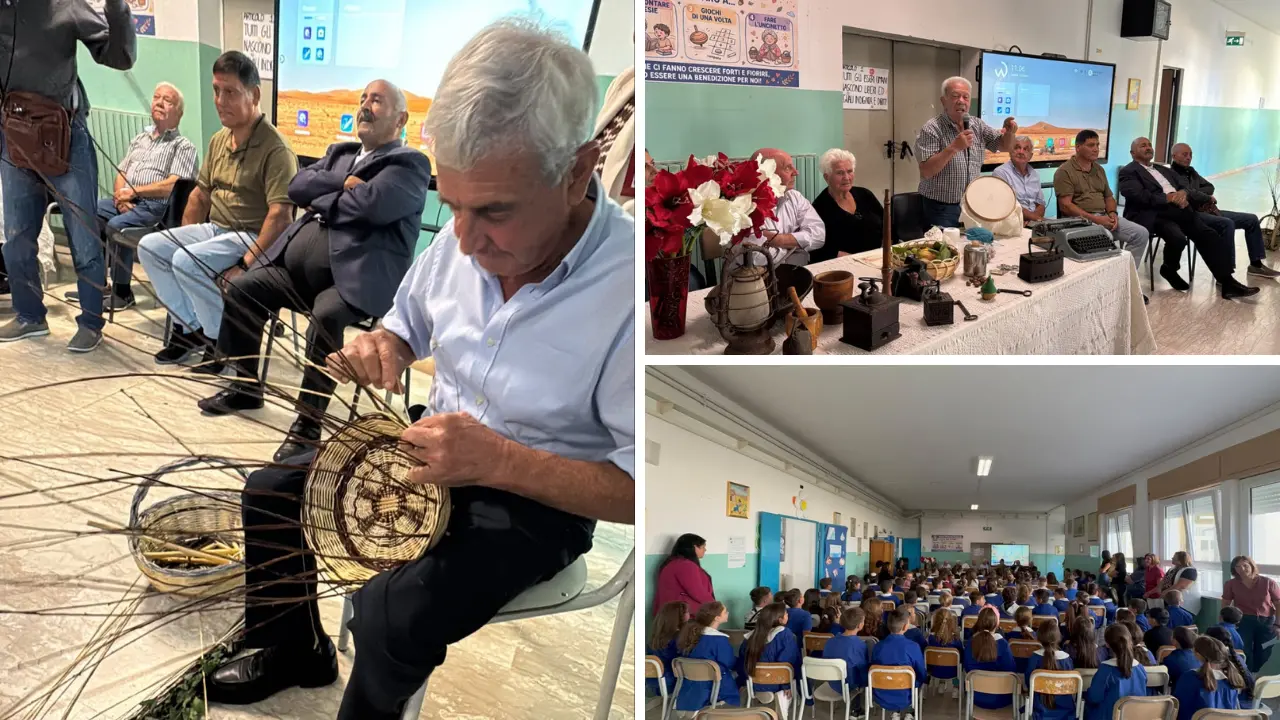 Rombiolo, bambini e nonni si incontrano a scuola: ricordi e tradizioni diventano una lezione speciale\n