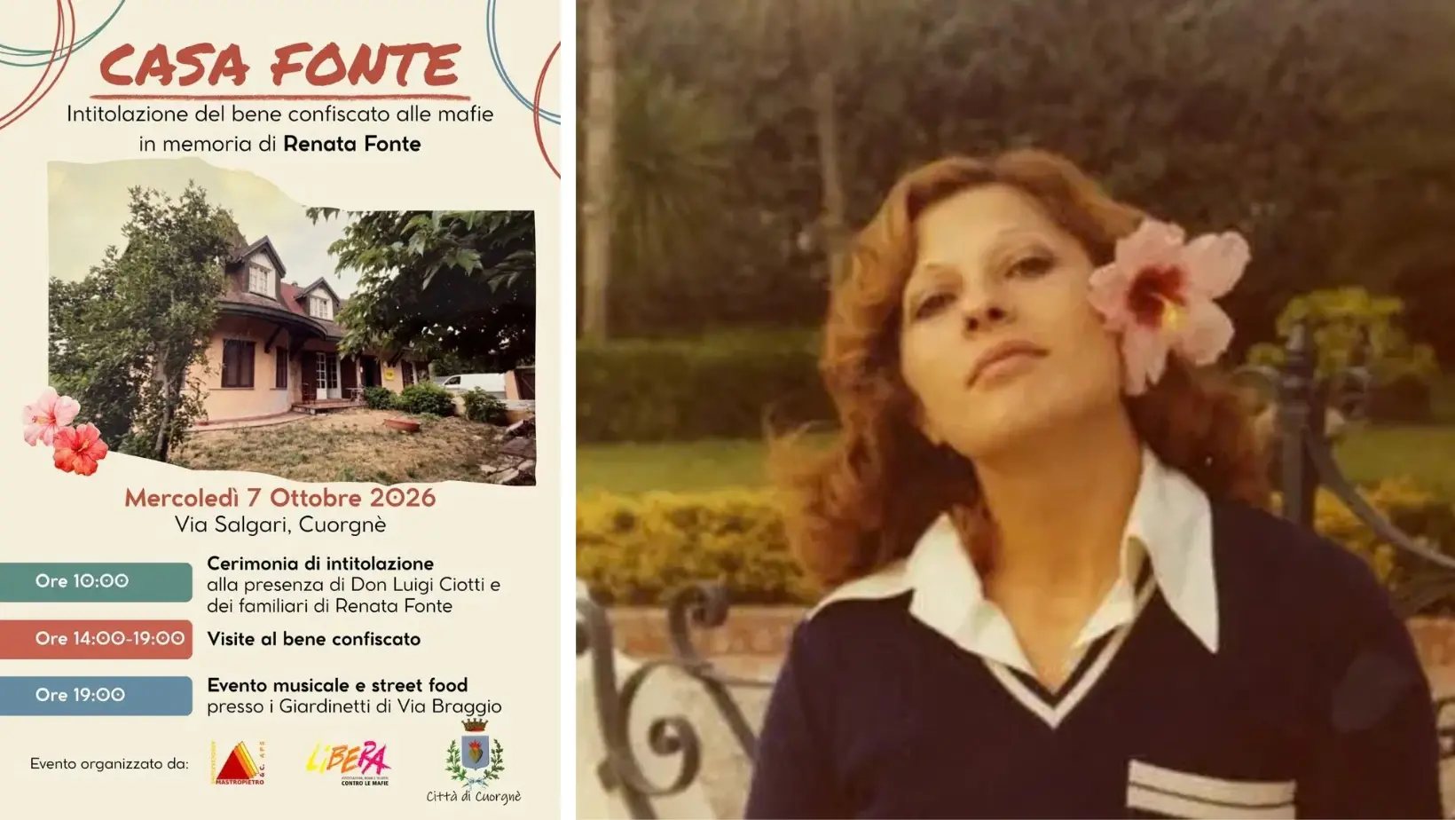Villa confiscata alla ‘ndrangheta nel Torinese intitolata a Renata Fonte, vittima innocente di mafia\n