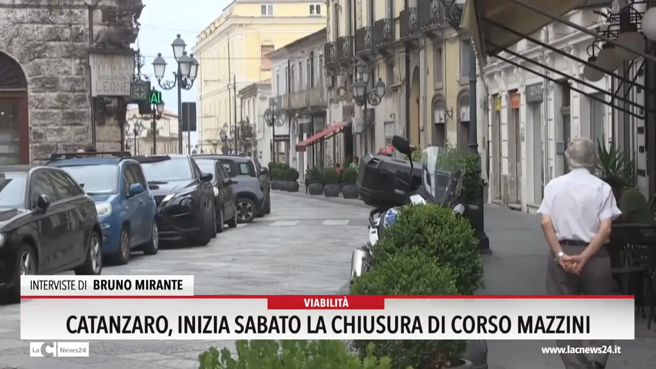 Catanzaro, inizia sabato la chiusura di Corso Mazzini