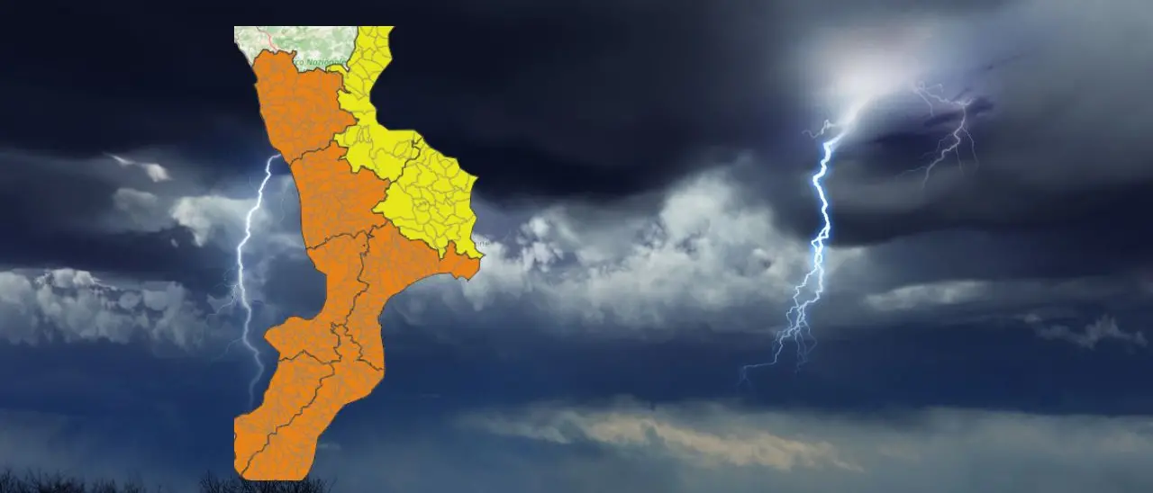Allerta arancione domani in Calabria, in arrivo temporali e forti raffiche di vento: in calo le temperature\n