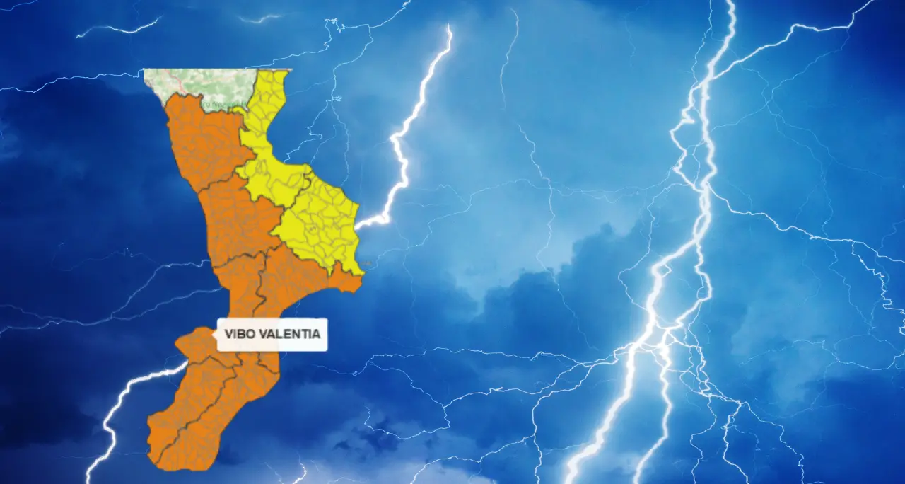 Maltempo, domani allerta arancione nel Vibonese: in arrivo temporali e piogge abbondanti in Calabria, ecco dove\n