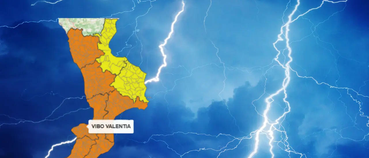 Maltempo, domani allerta arancione nel Vibonese: in arrivo temporali e piogge abbondanti in Calabria, ecco dove\n