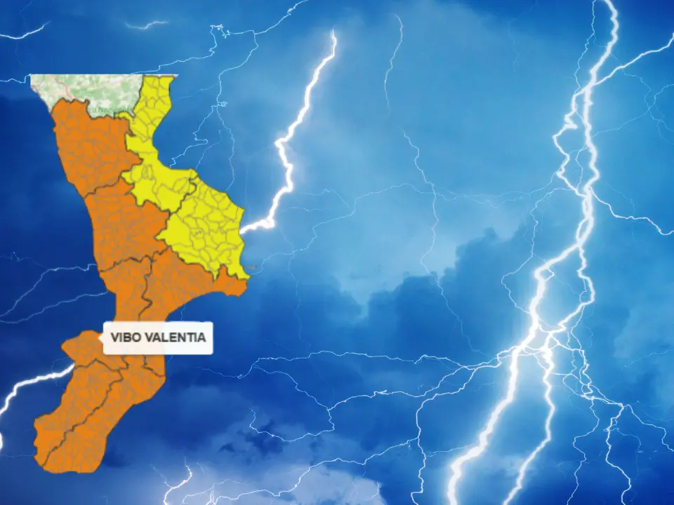 Maltempo, domani allerta arancione nel Vibonese: in arrivo temporali e piogge abbondanti in Calabria, ecco dove