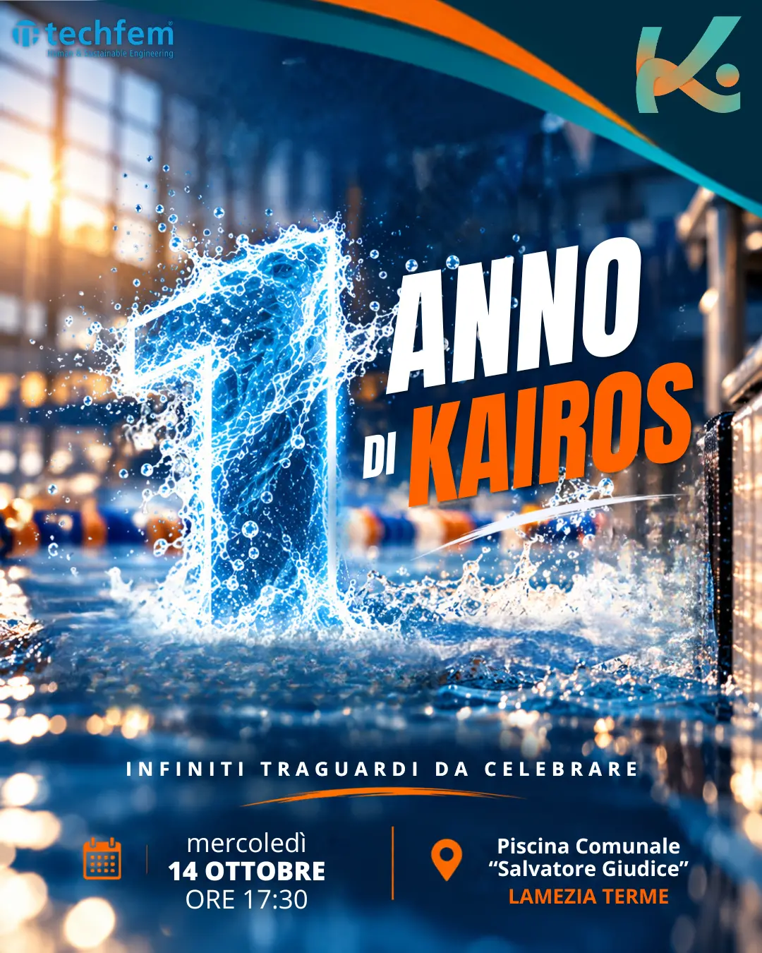 La Kairos Nuoto Lamezia celebra il suo primo anniversario: appuntamento il 14 ottobre in piscina comunale\n