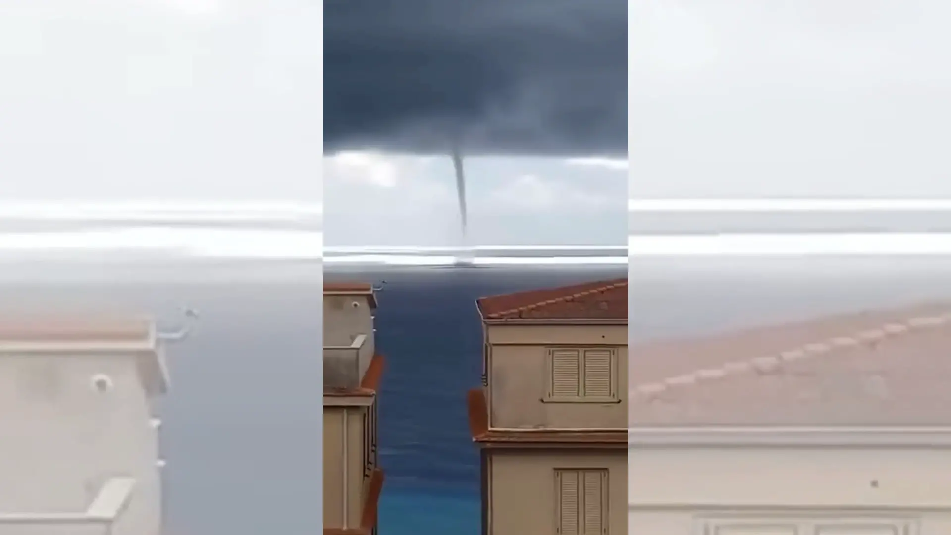 Tromba marina al largo di Cetraro: le immagini del vortice sull'acqua