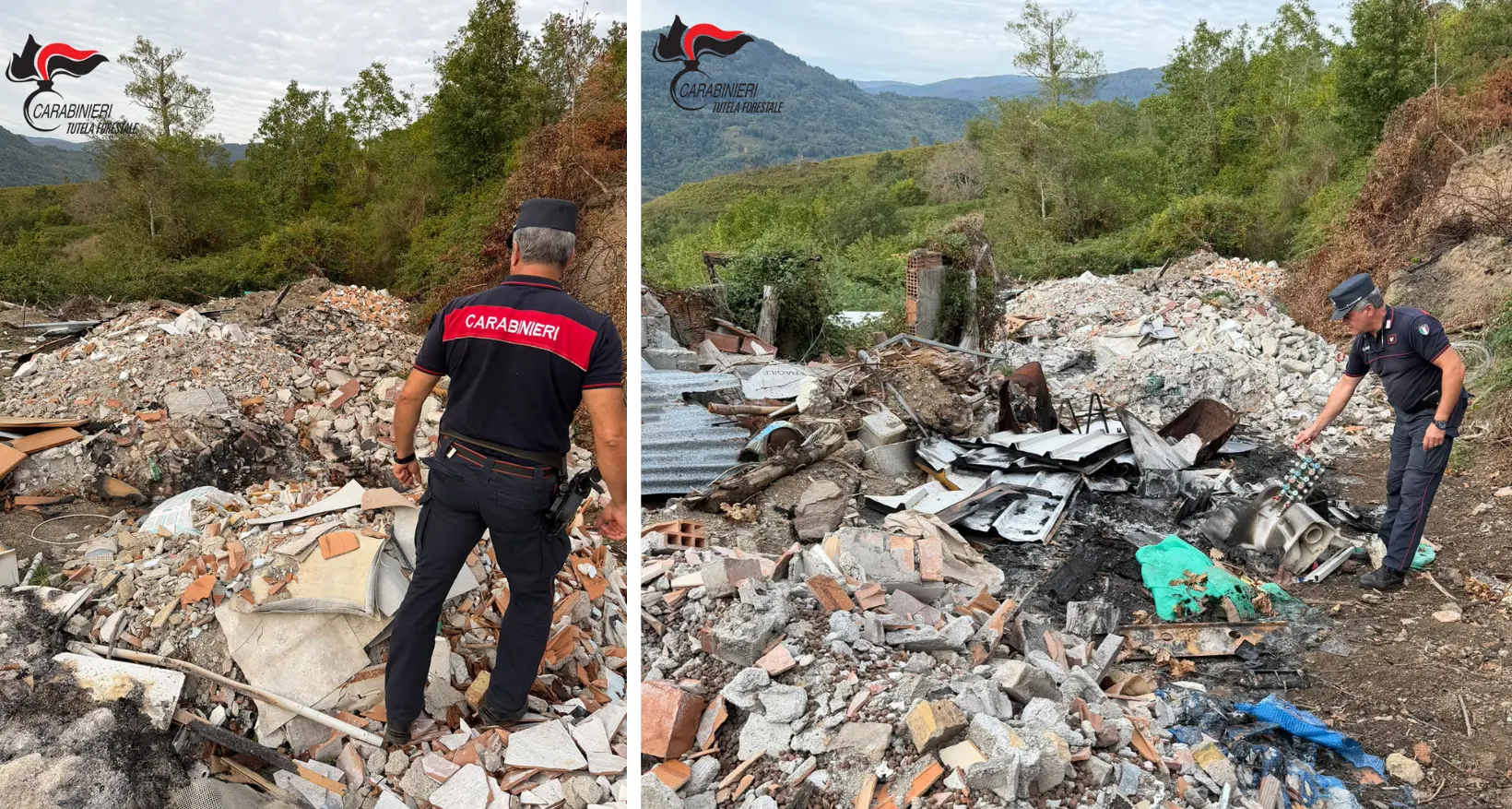 Guardia Piemontese, sequestrata una discarica abusiva di 2mila mq: all’interno rifiuti speciali anche pericolosi\n