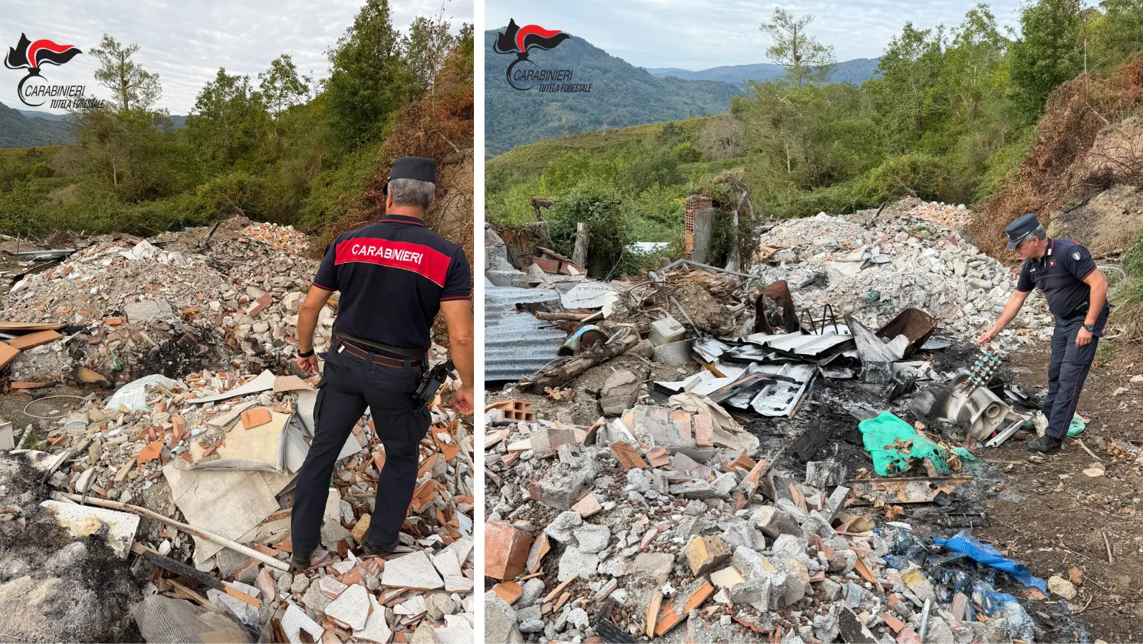Guardia Piemontese, sequestrata una discarica abusiva di 2mila mq: all’interno rifiuti speciali anche pericolosi\n