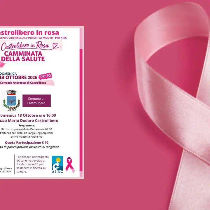Tumore al seno, torna “Castrolibero in Rosa -\u00A0camminata della salute”\n