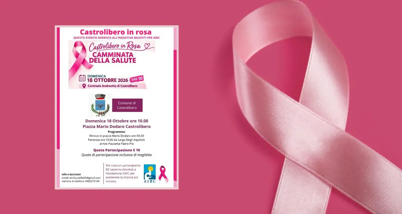 Tumore al seno, torna “Castrolibero in Rosa -\u00A0camminata della salute”\n